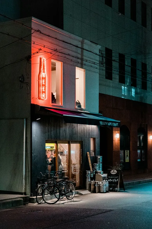 Night street scene in Osaka; contextual city photography.